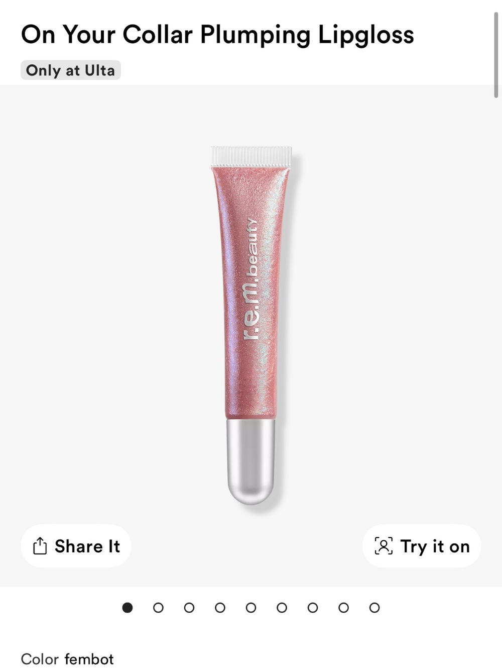 Rem beauty on your collar plumping lipgloss fembot